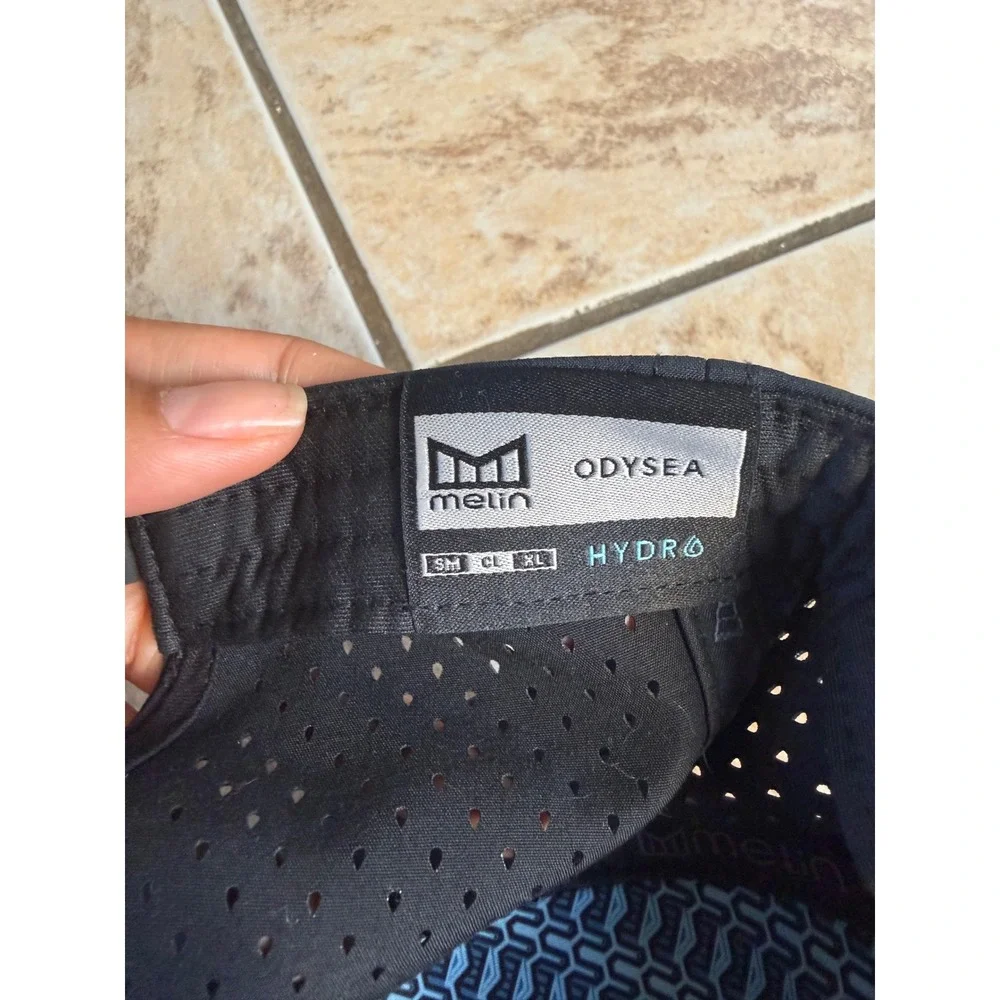 Melin Odysea Hydro Black Performance Snapback Hat Classic Size Water Resistant
